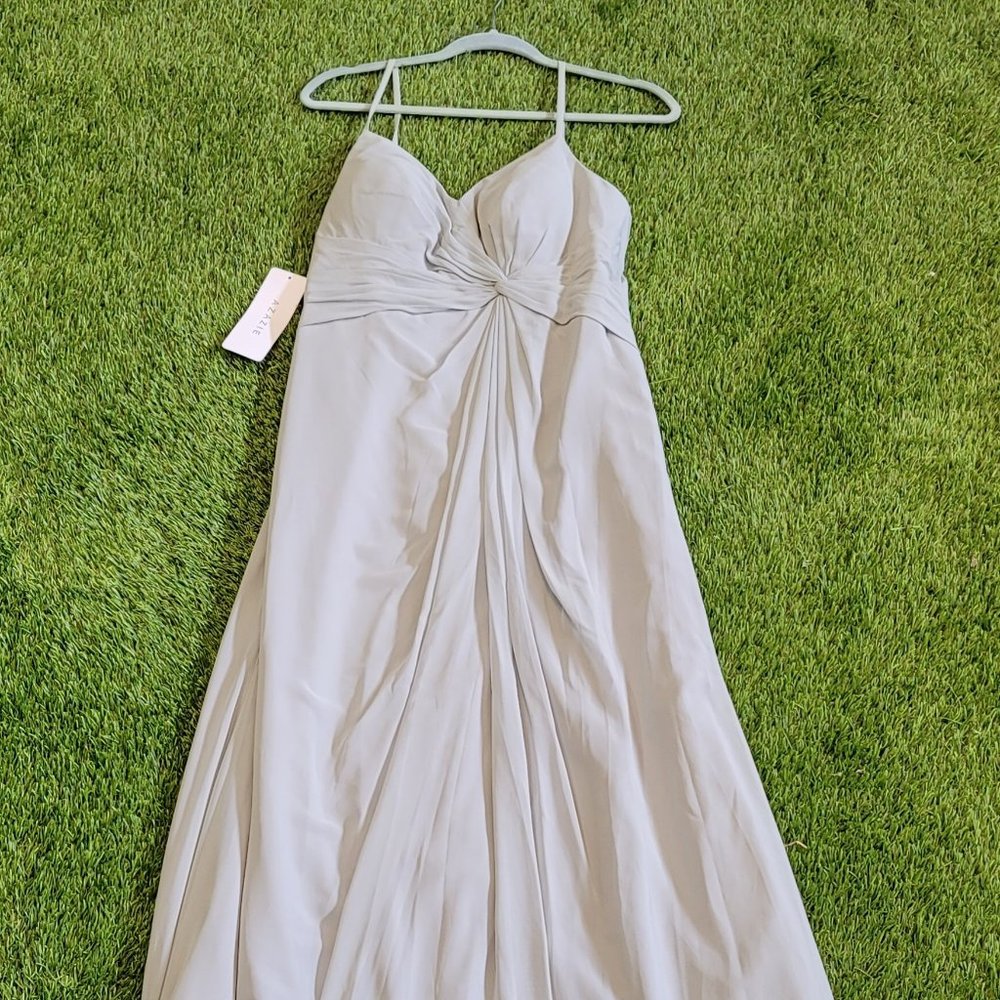 Azazie Aubrielle Dolphin Grey Dress- Size 12